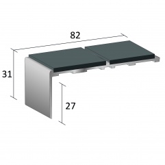 Stairnosing Standard Double Channel Right Angle (SF22)