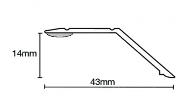 Zenith 290.9MSA Stick Down Sloping Edge 14mm Matt Silver (2.7m x 10 lengths)