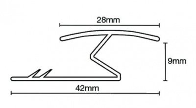 Classic Metal 245.3A Z Profile 9mm Aluminium (0.9m x 45 lengths)