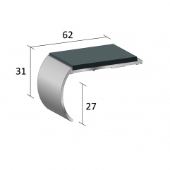 Stairnosing Standard Single Channel Bull Nose (SF31)