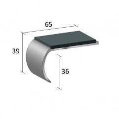 Stairnosing Standard Single Channel Bull Nose Large (SF136)