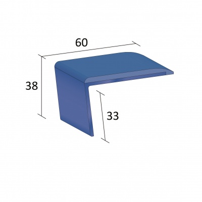 Stairnosing Q Range Single Channel Raked / Ramp (QRu/SR125R)