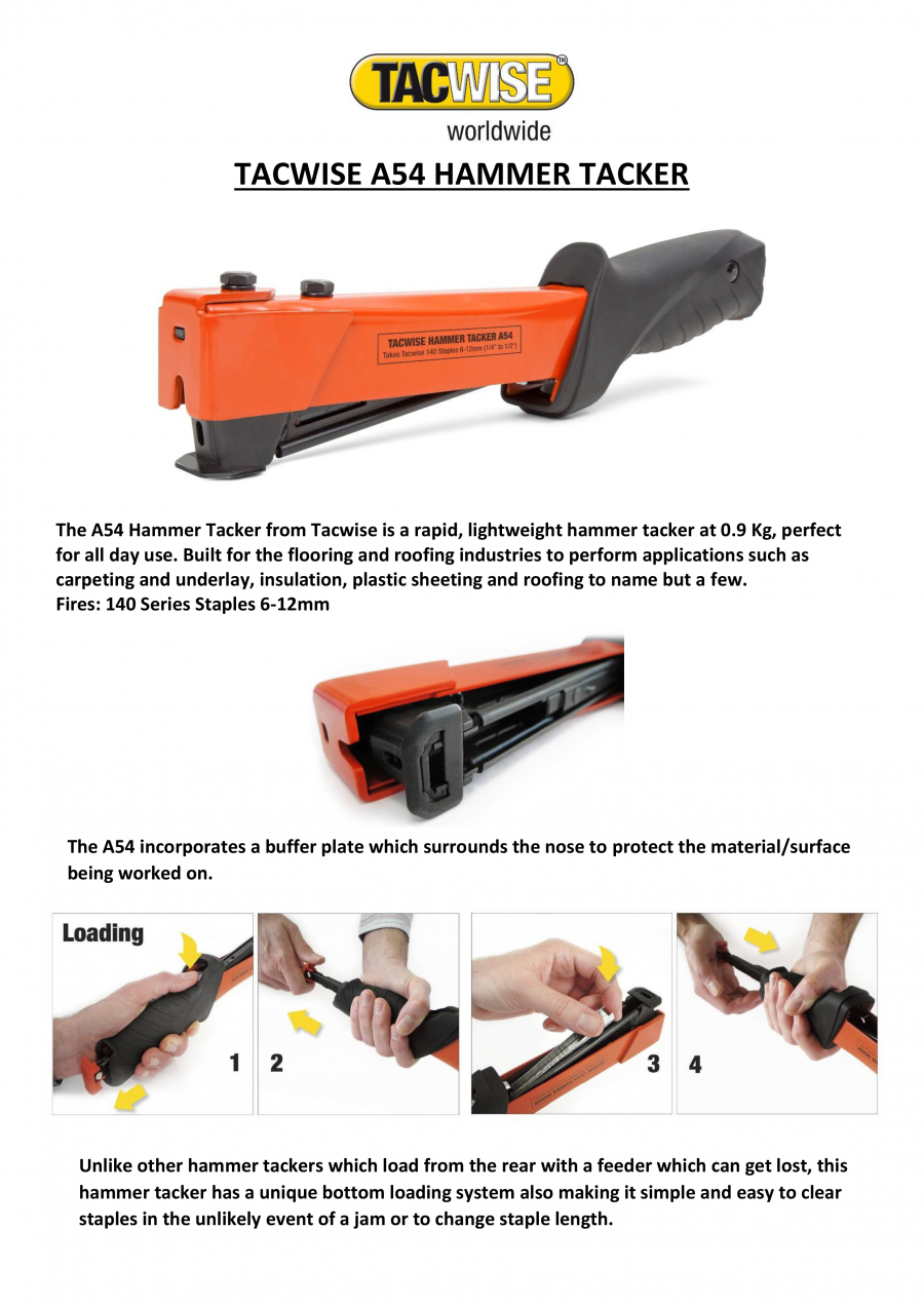 Tacwise A54 Hammer Tacker Trade Only Flooring Supplies