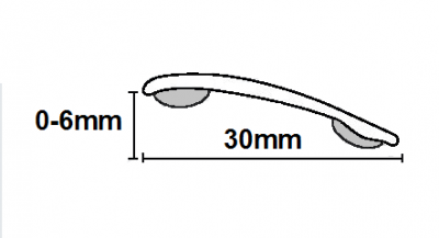 Max Reflections 251.9C 2-in-1 Stick Down Ramp Edge / Cover Strip 0-6mm Chrome (2.7m x 5 lengths)