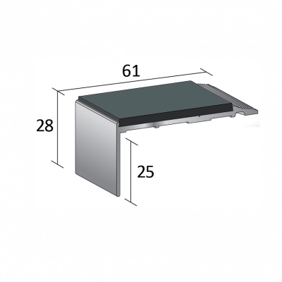 Stairnosing Standard Single Channel Flat / Ramp (SF141)